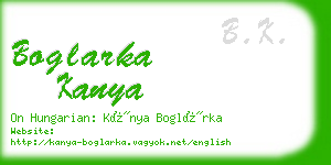 boglarka kanya business card